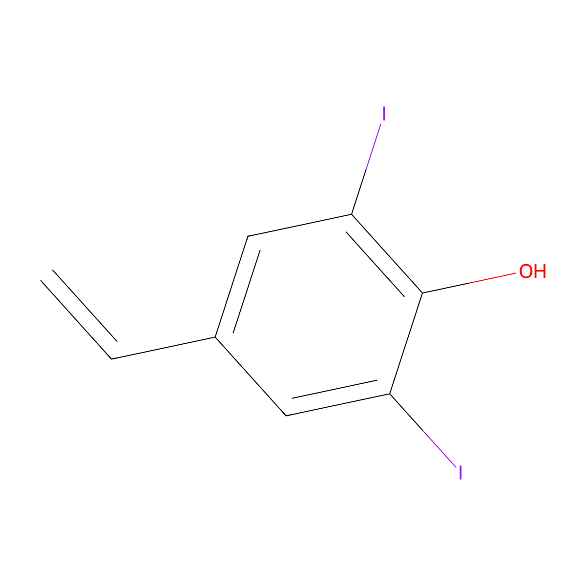 2,6-Diiodo-4-vinylphenol molecular structure, CAS 2247987-33-1
