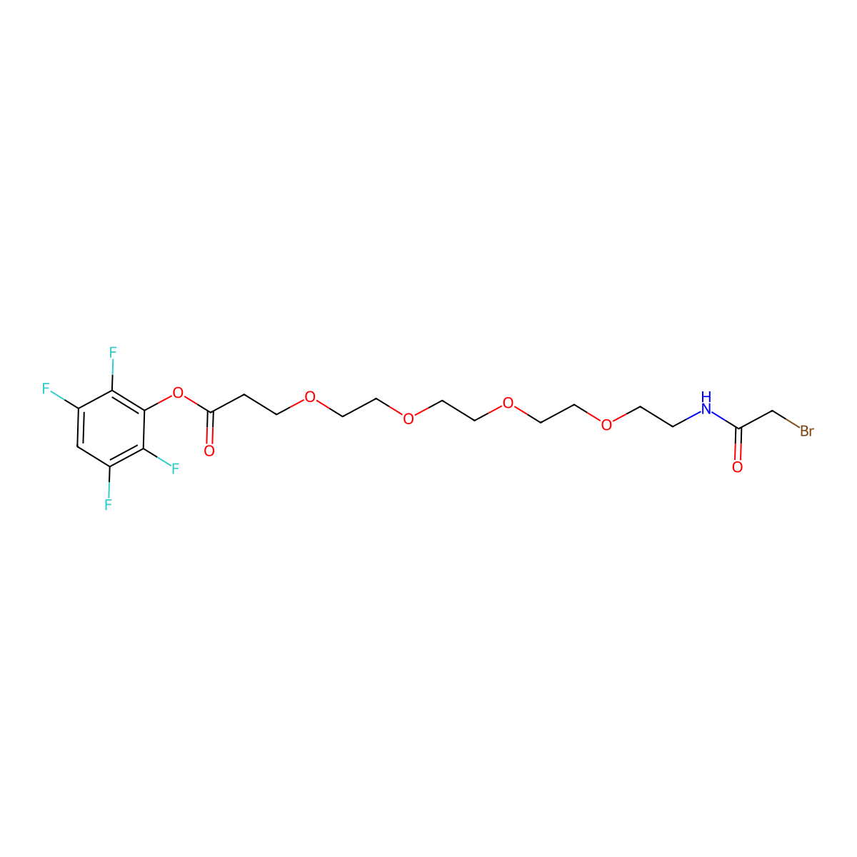 Bromoacetamido-PEG4-TFP ester molecular structure, CAS 2247993-78-6