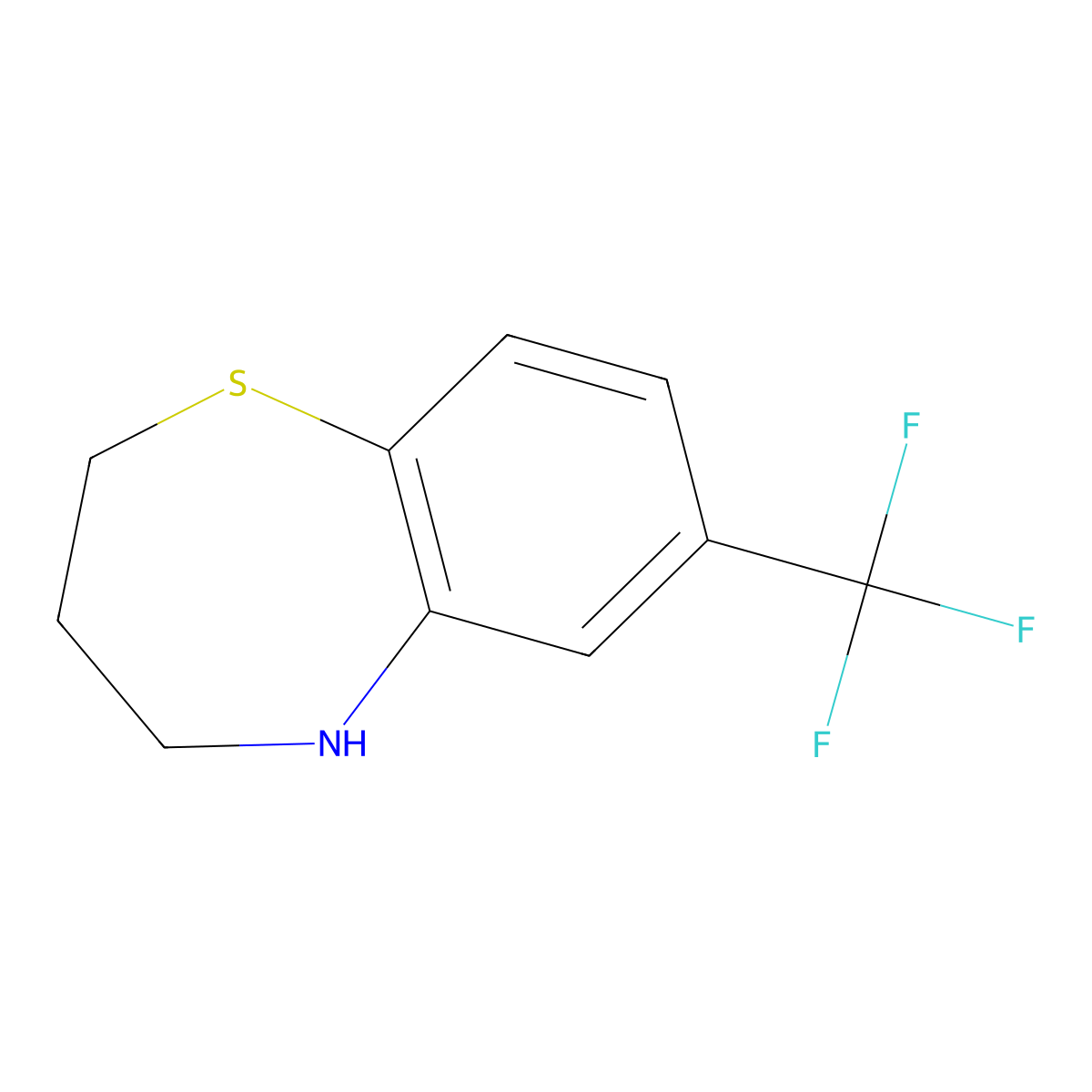 7-(Trifluoromethyl)-2,3,4,5-tetrahydro-1,5-benzothiazepine molecular structure, CAS 2248-06-8