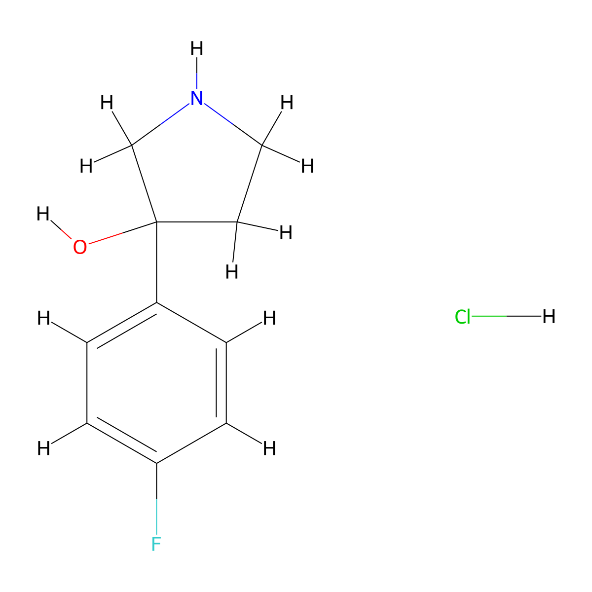 3-(4-Fluorophenyl)pyrrolidin-3-ol hydrochloride molecular structure, CAS 2248-30-8