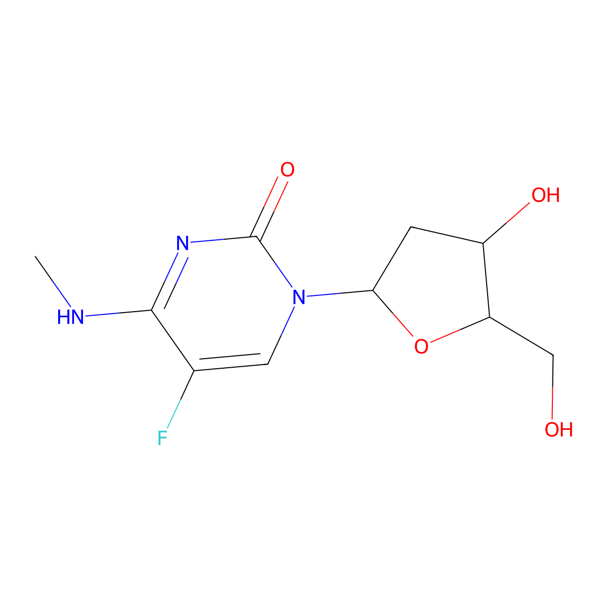 2'-Deoxy-5-fluoro-N-methylcytidine molecular structure, CAS 2248-73-9
