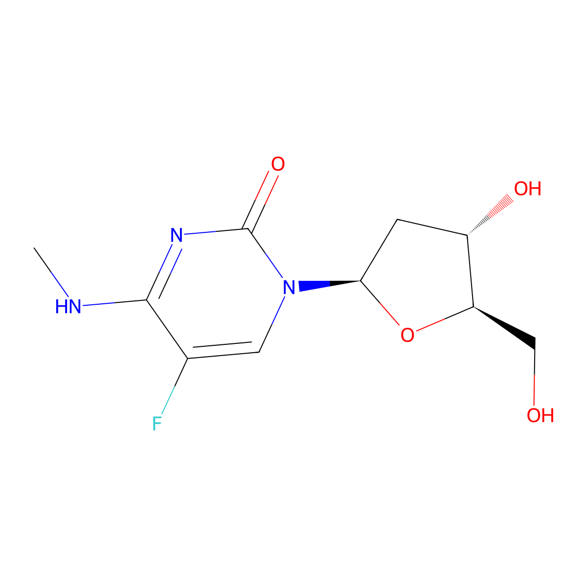 2'-Deoxy-5-fluoro-N-methylcytidine molecular structure, CAS 2248-73-9