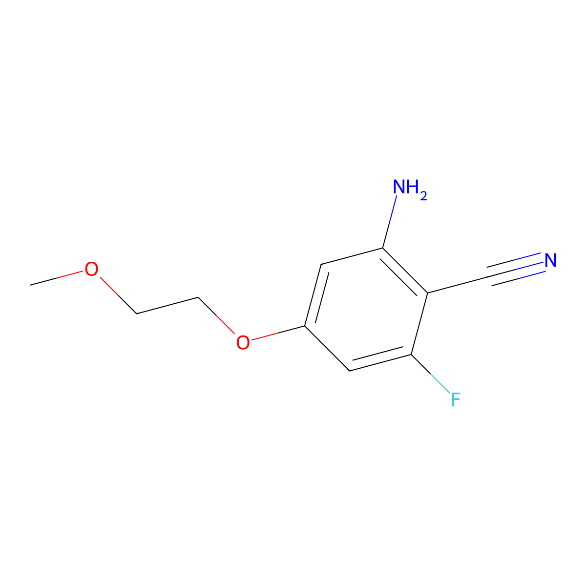 2-Amino-6-fluoro-4-(2-methoxyethoxy)benzonitrile molecular structure, CAS 2248003-85-0