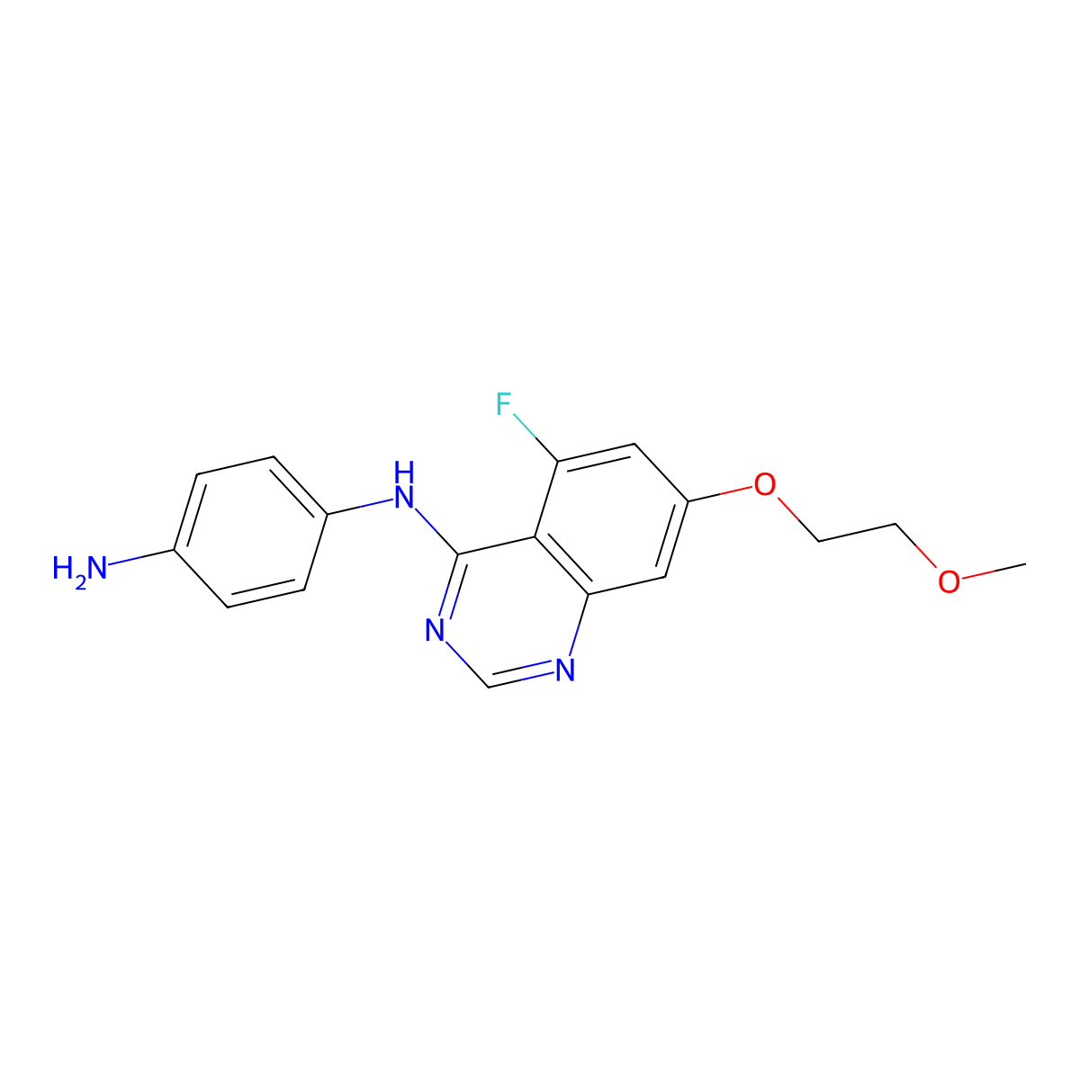 N1-(5-Fluoro-7-(2-methoxyethoxy)quinazolin-4-yl)benzene-1,4-diamine molecular structure, CAS 2248003-88-3