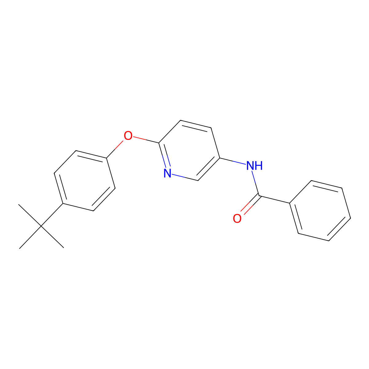 N-[6-(4-tert-butylphenoxy)-3-pyridinyl]benzamide molecular structure, CAS 224804-51-7