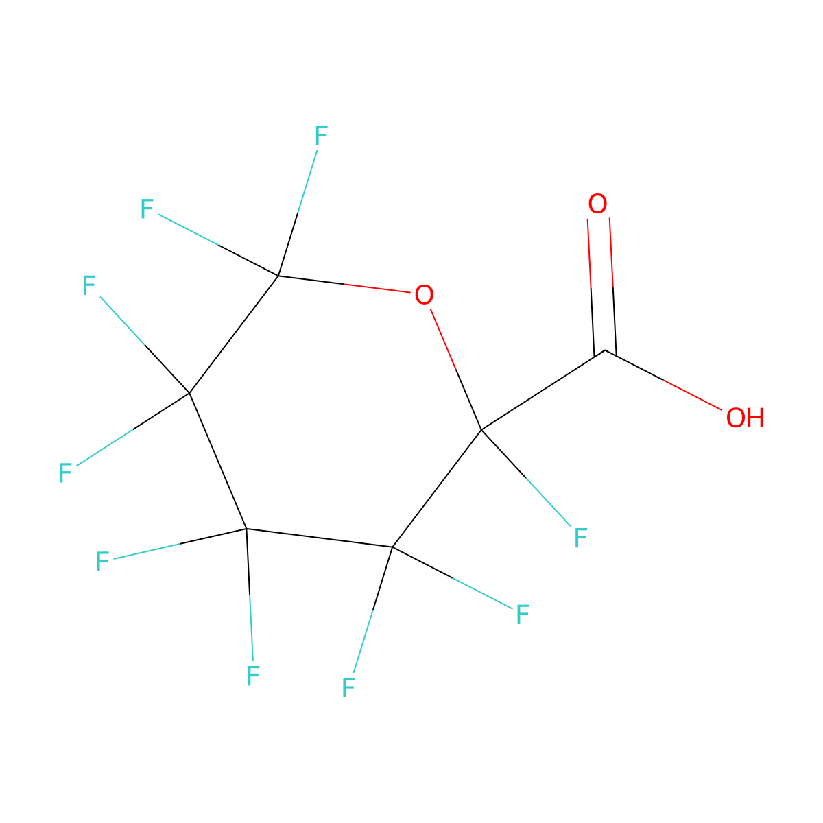 Perfluorotetrahydro-2H-pyran-2-carboxylic acid molecular structure, CAS 2248063-91-2