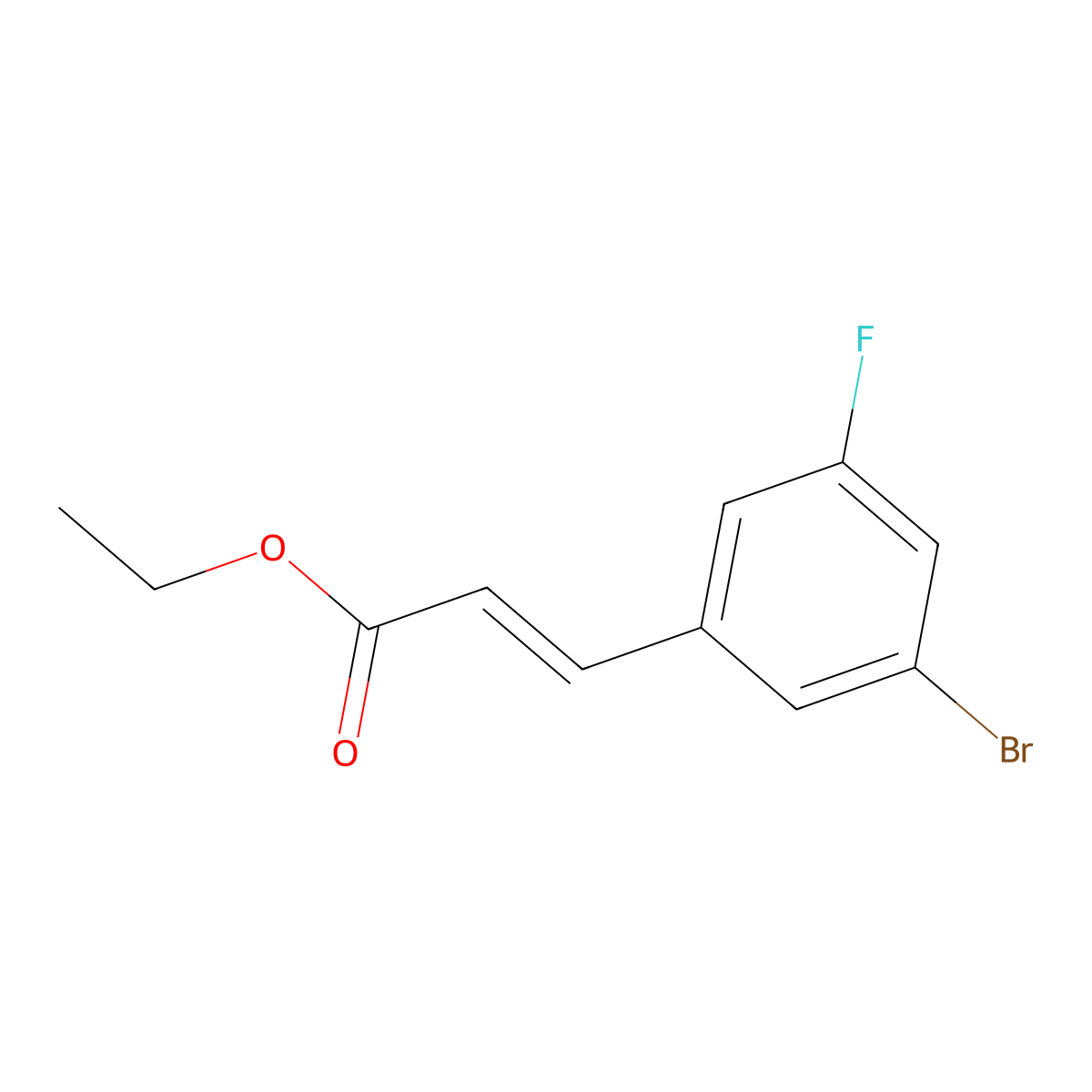 Ethyl (E)-3-(3-bromo-5-fluorophenyl)acrylate molecular structure, CAS 2248092-17-1