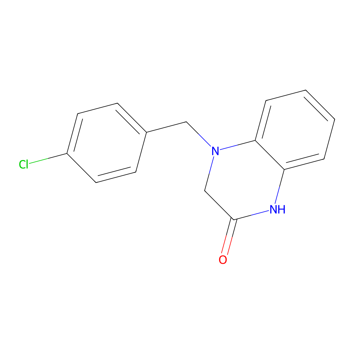 4-[(4-Chlorophenyl)methyl]-1,2,3,4-tetrahydroquinoxalin-2-one molecular structure, CAS 2248127-11-7