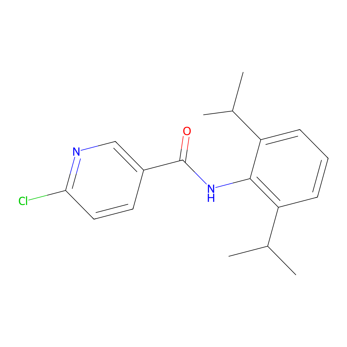 6-chloro-N-(2,6-diisopropylphenyl)nicotinamide molecular structure, CAS 224817-05-4