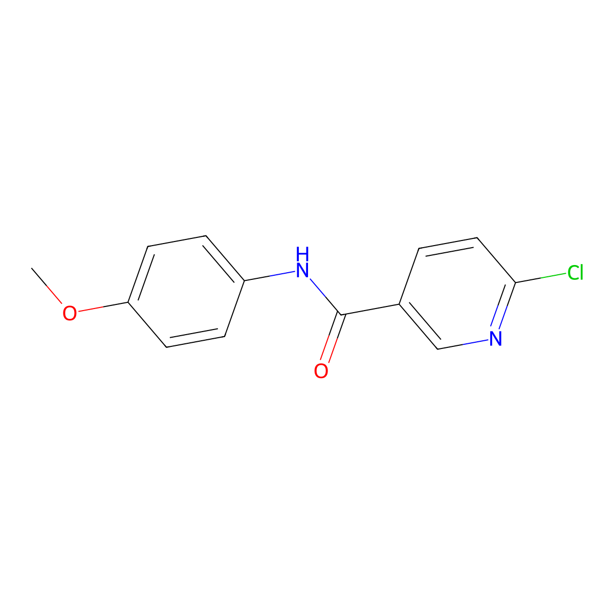 6-chloro-N-(4-methoxyphenyl)pyridine-3-carboxamide molecular structure, CAS 224817-09-8