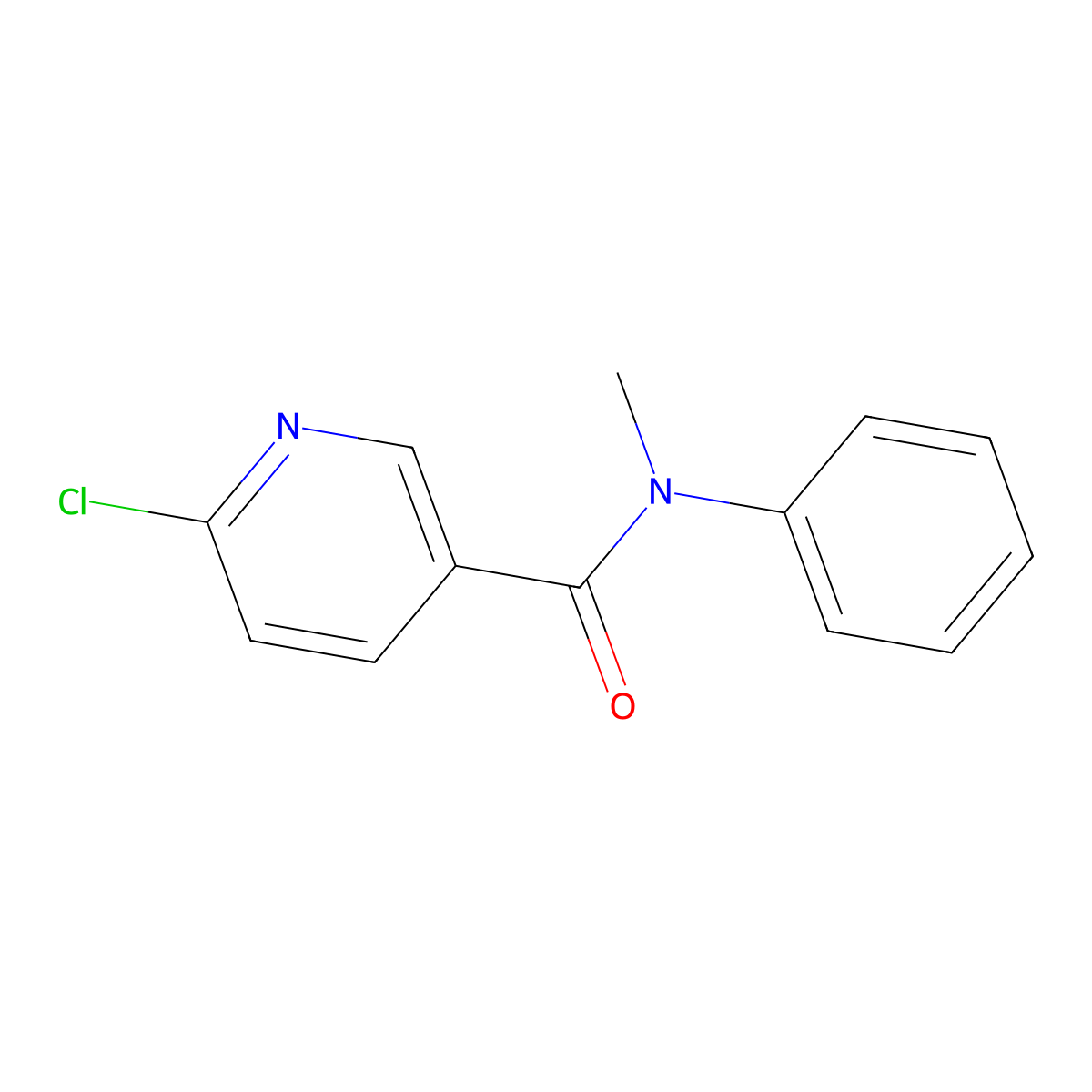 6-chloro-N-methyl-N-phenylpyridine-3-carboxamide molecular structure, CAS 224817-11-2
