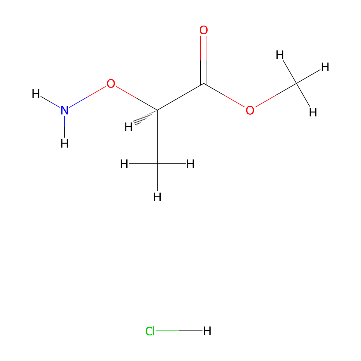 methyl (2R)-2-(aminooxy)propanoate hydrochloride molecular structure, CAS 2248172-23-6