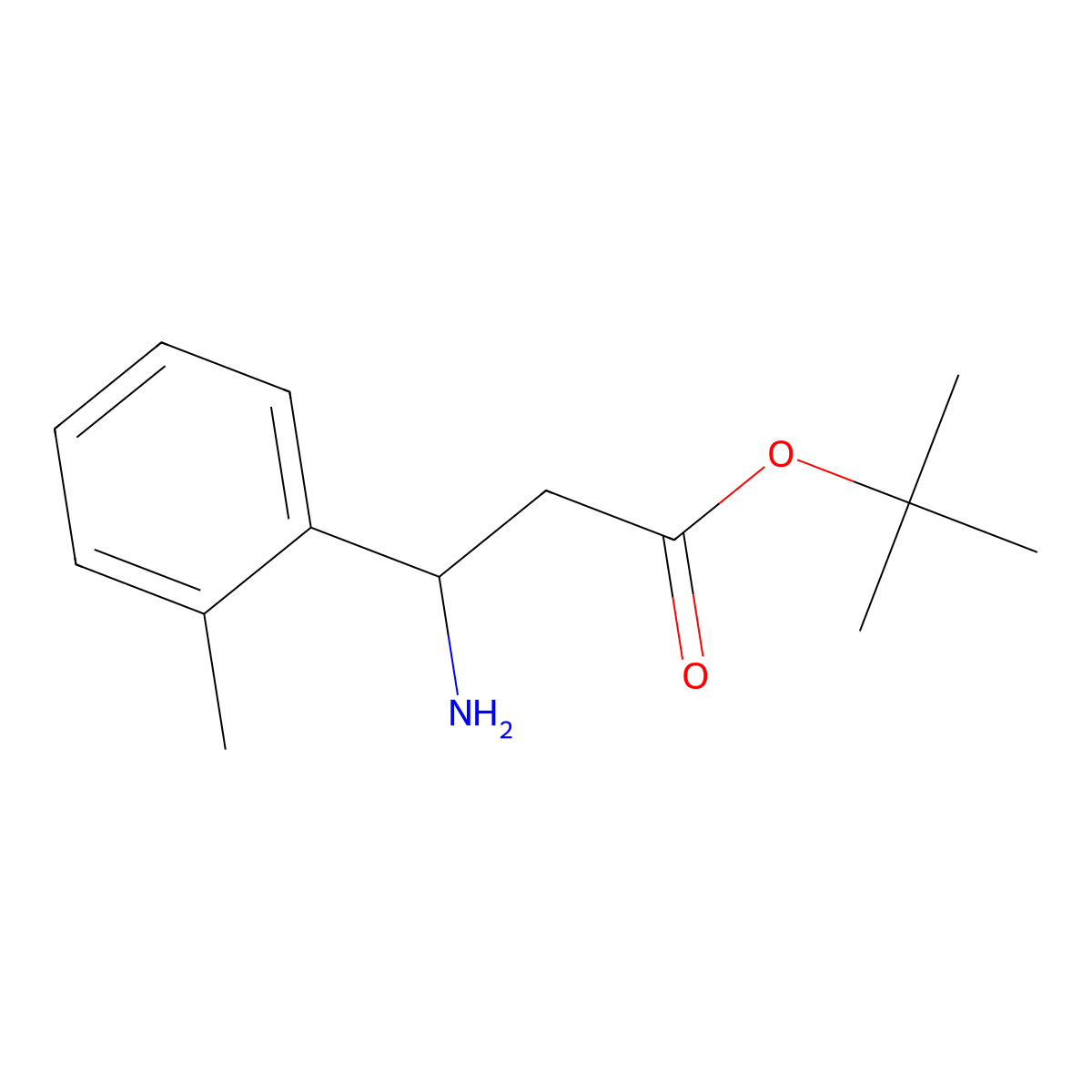 Tert-butyl (3S)-3-amino-3-(2-methylphenyl)propanoate molecular structure, CAS 2248172-52-1