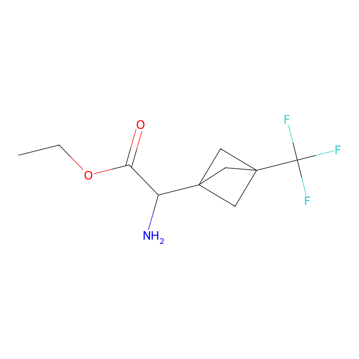 ethyl (2S)-2-amino-2-[3-(trifluoromethyl)bicyclo[1.1.1]pentan-1-yl]acetate molecular structure, CAS 2248173-60-4