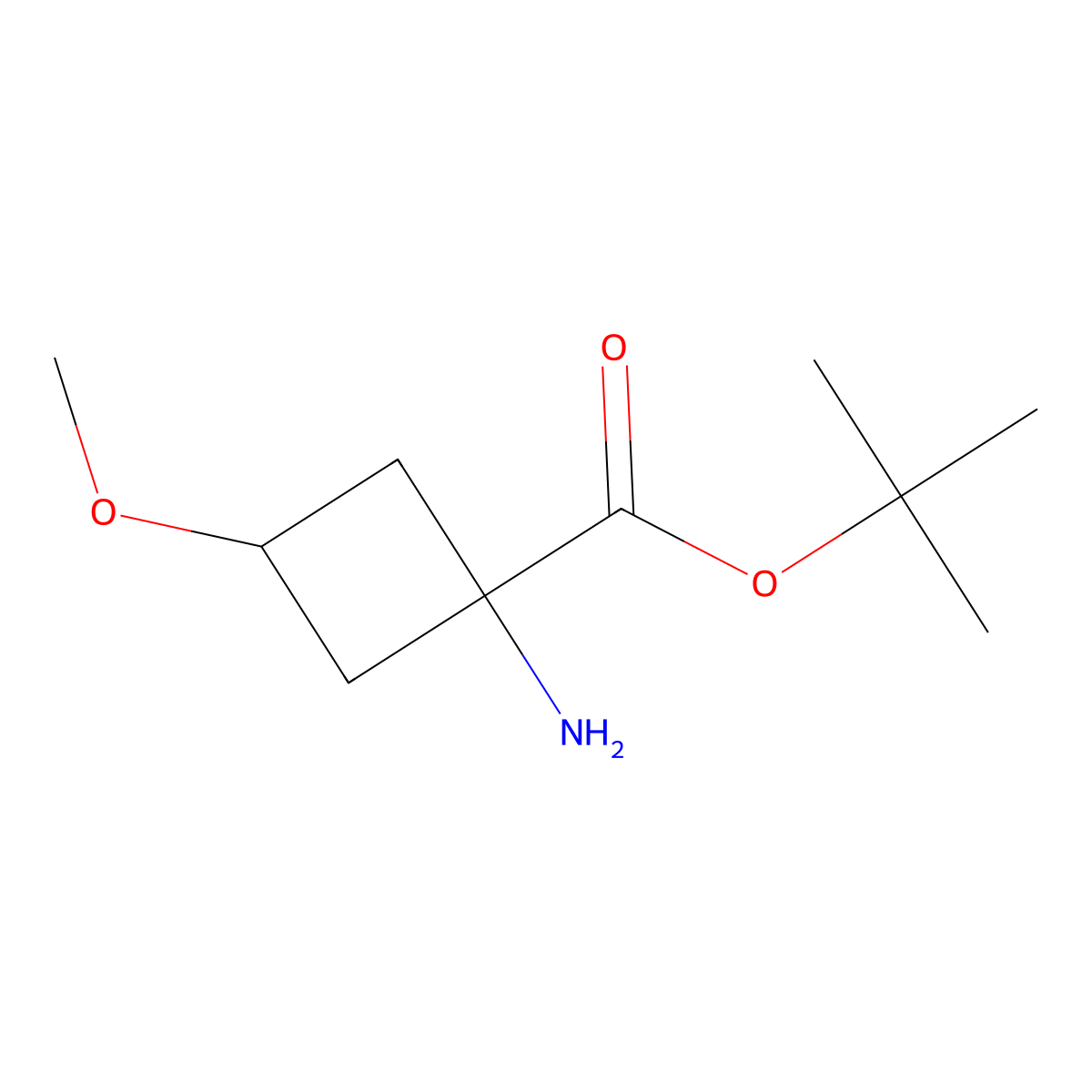 Tert-butyl 1-amino-3-methoxycyclobutane-1-carboxylate molecular structure, CAS 2248174-74-3