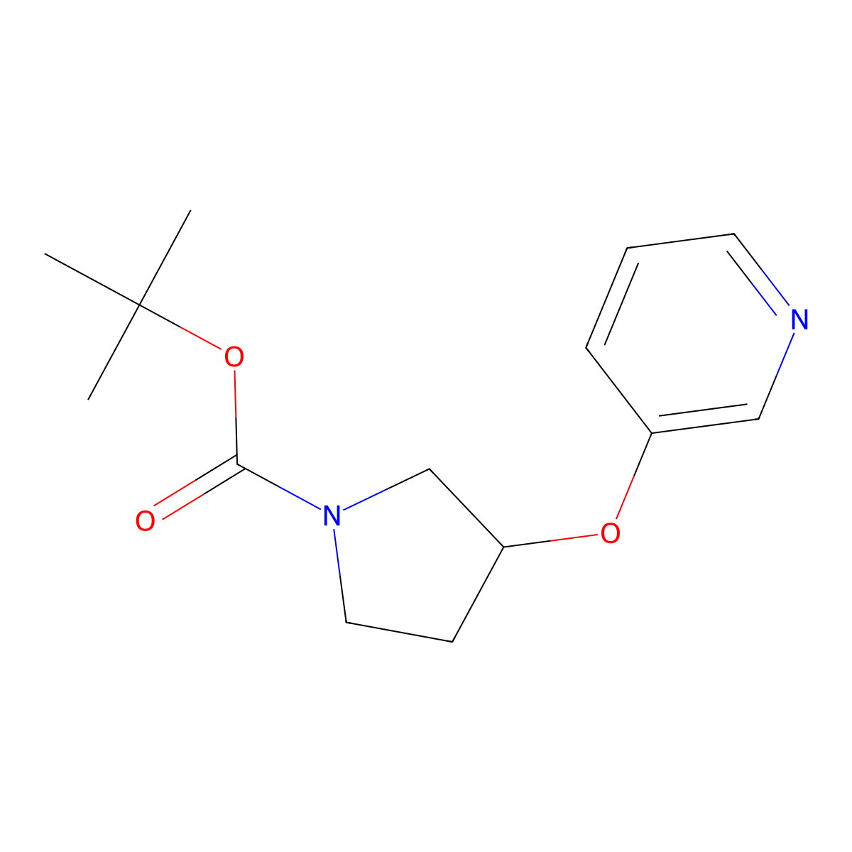 tert-Butyl 3-(pyridin-3-yloxy)pyrrolidine-1-carboxylate molecular structure, CAS 224818-73-9