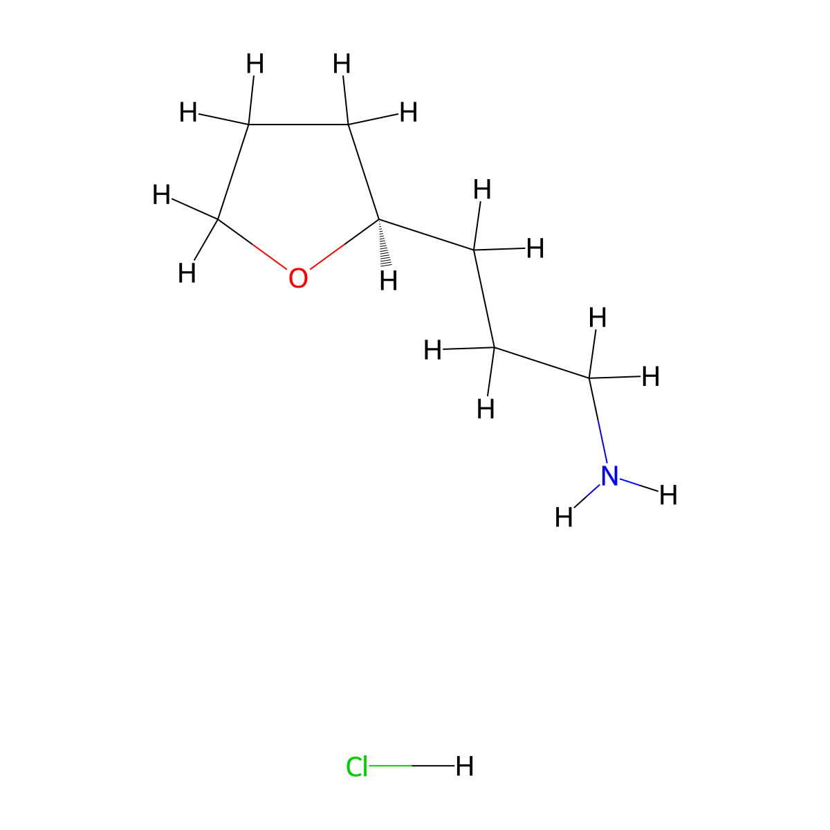 3-[(2R)-oxolan-2-yl]propan-1-amine hydrochloride molecular structure, CAS 2248183-59-5