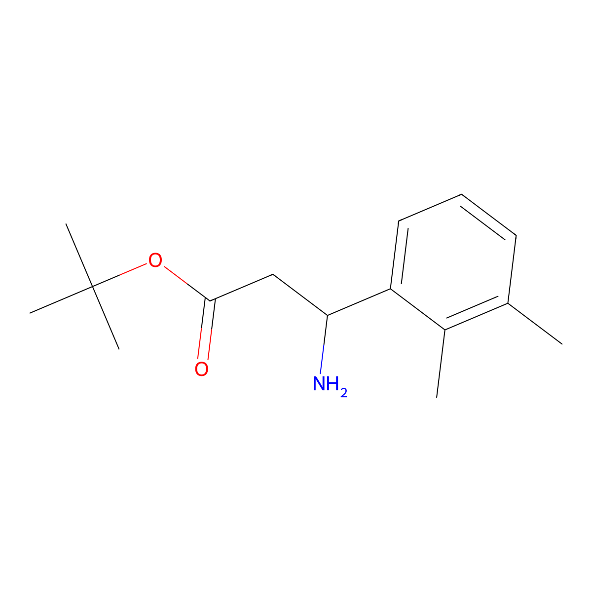 Tert-butyl (3S)-3-amino-3-(2,3-dimethylphenyl)propanoate molecular structure, CAS 2248183-89-1