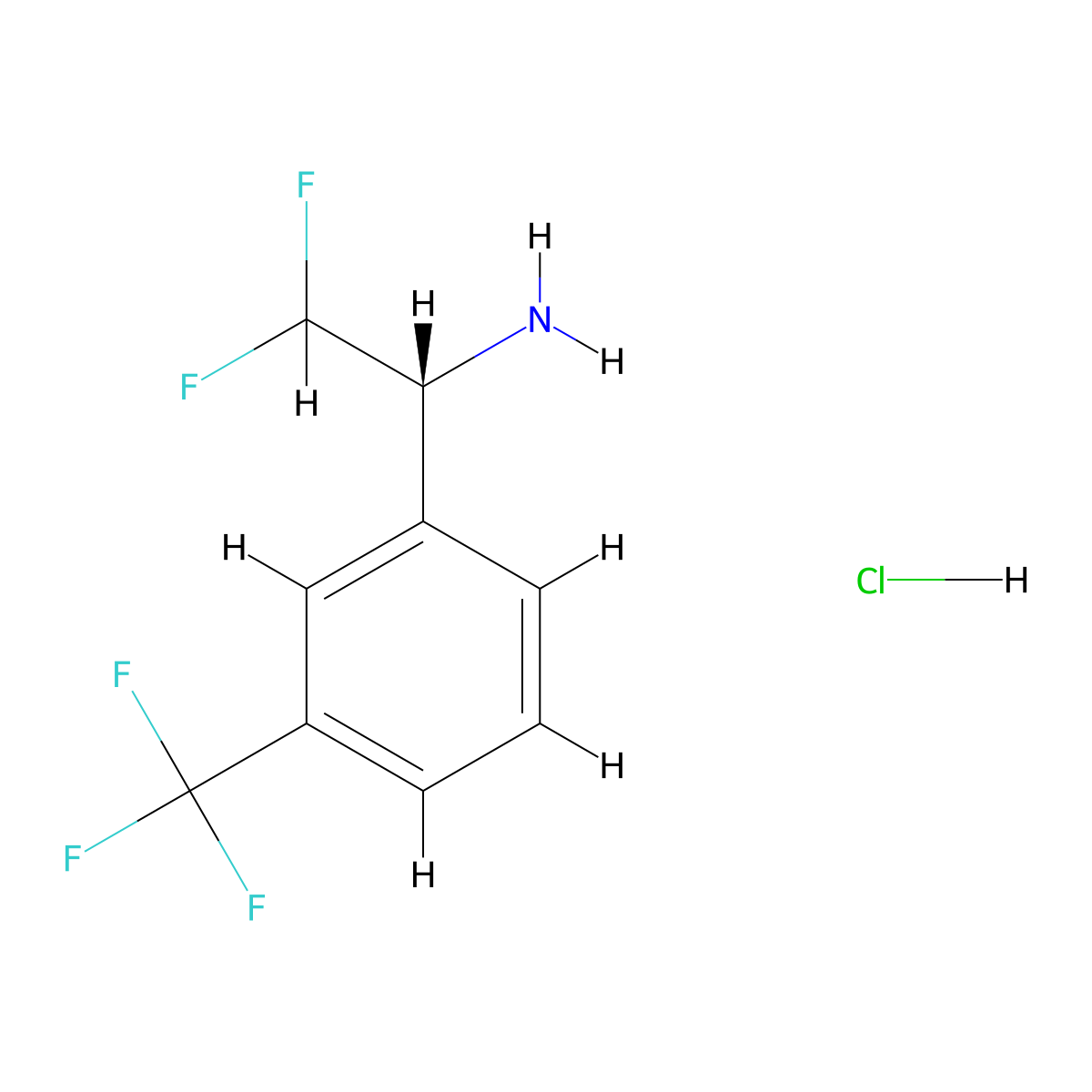 (1R)-2,2-difluoro-1-[3-(trifluoromethyl)phenyl]ethan-1-amine hydrochloride molecular structure, CAS 2248188-22-7
