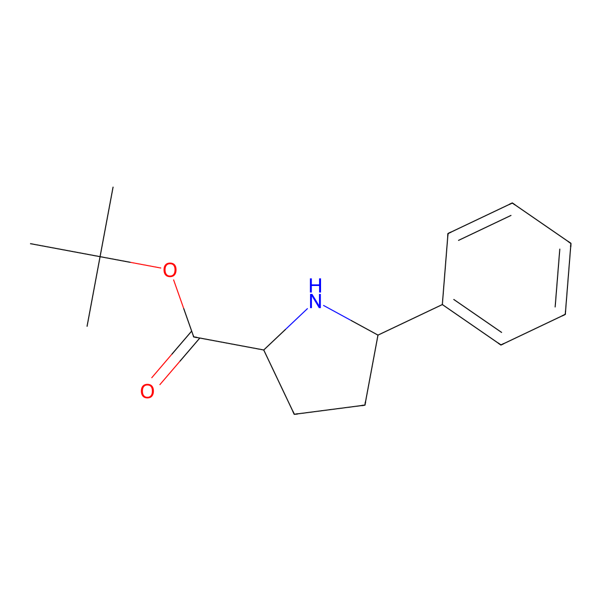 rac-tert-butyl (2R,5R)-5-phenylpyrrolidine-2-carboxylate molecular structure, CAS 2248188-85-2
