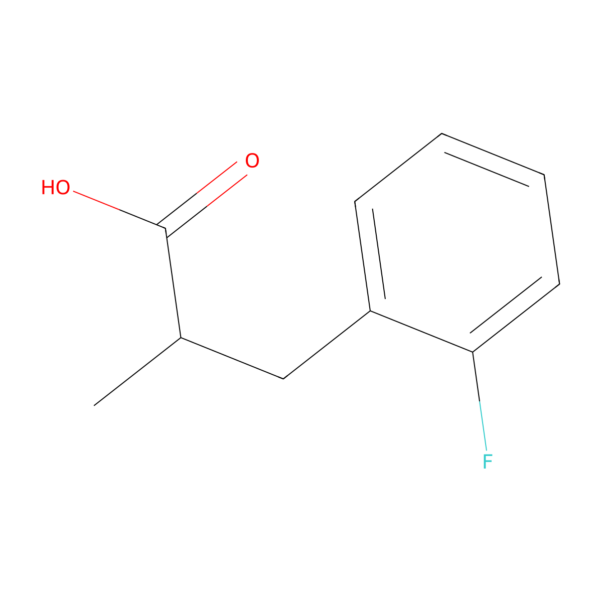 (2S)-3-(2-Fluorophenyl)-2-methylpropanoic acid molecular structure, CAS 2248198-54-9