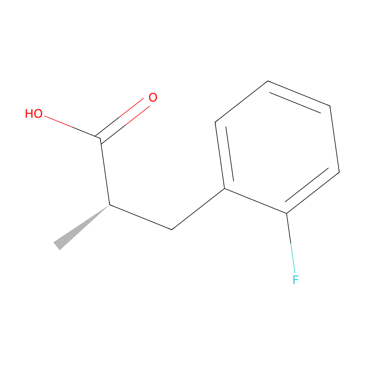 (2S)-3-(2-Fluorophenyl)-2-methylpropanoic acid molecular structure, CAS 2248198-54-9