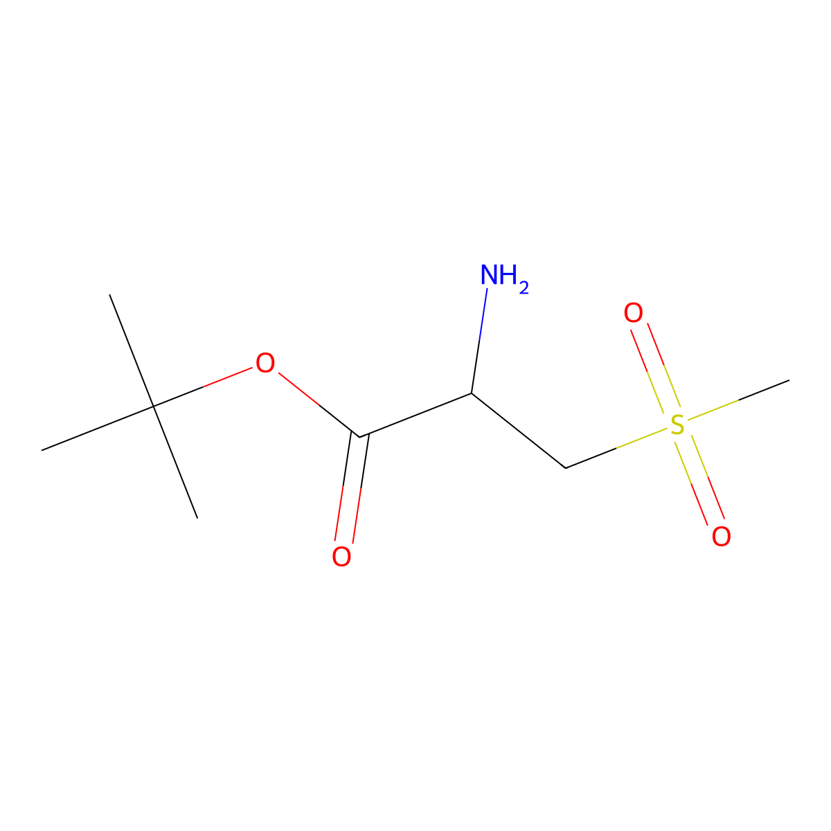 tert-butyl (2R)-2-amino-3-methanesulfonylpropanoate molecular structure, CAS 2248199-02-0