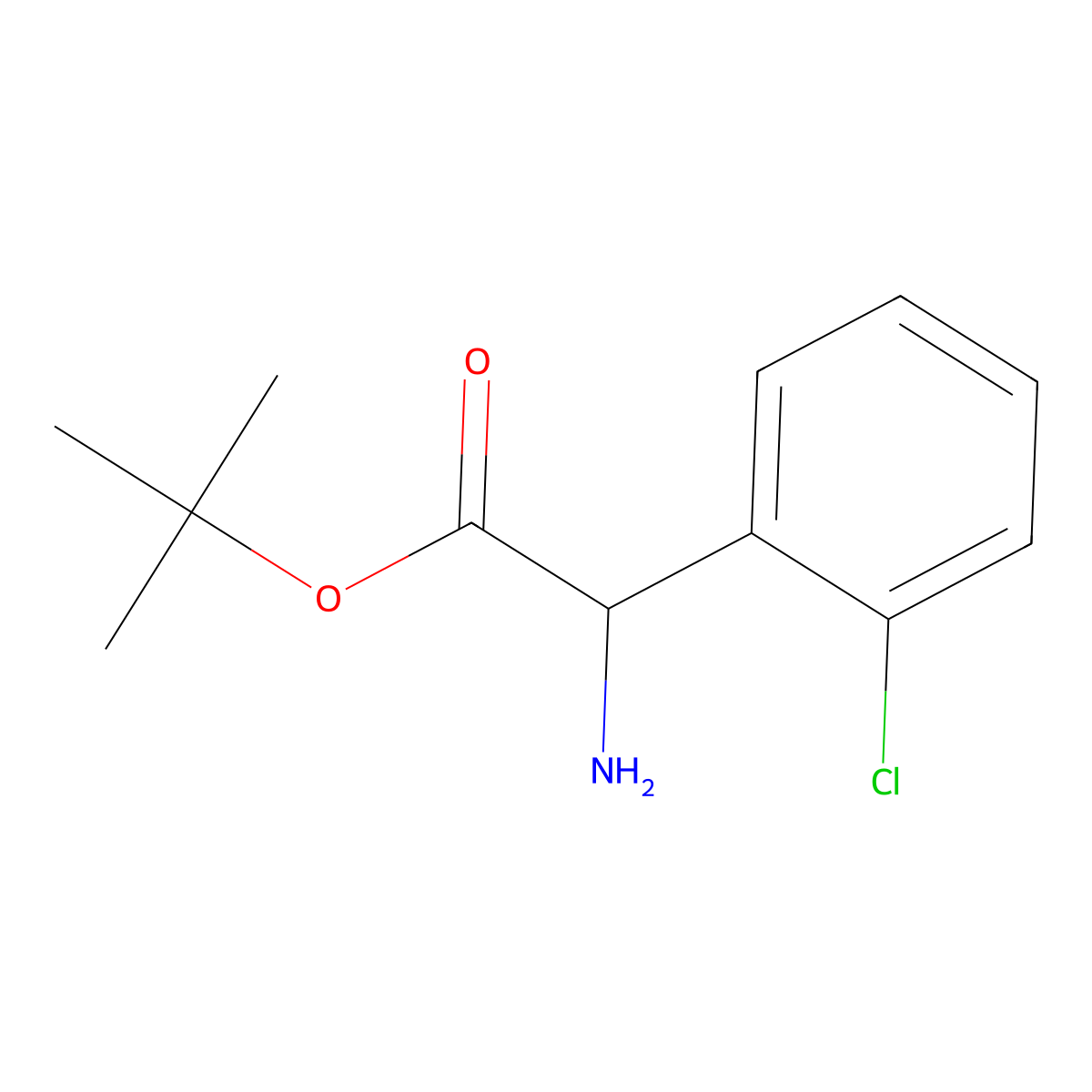 tert-butyl (2S)-2-amino-2-(2-chlorophenyl)acetate molecular structure, CAS 2248199-20-2