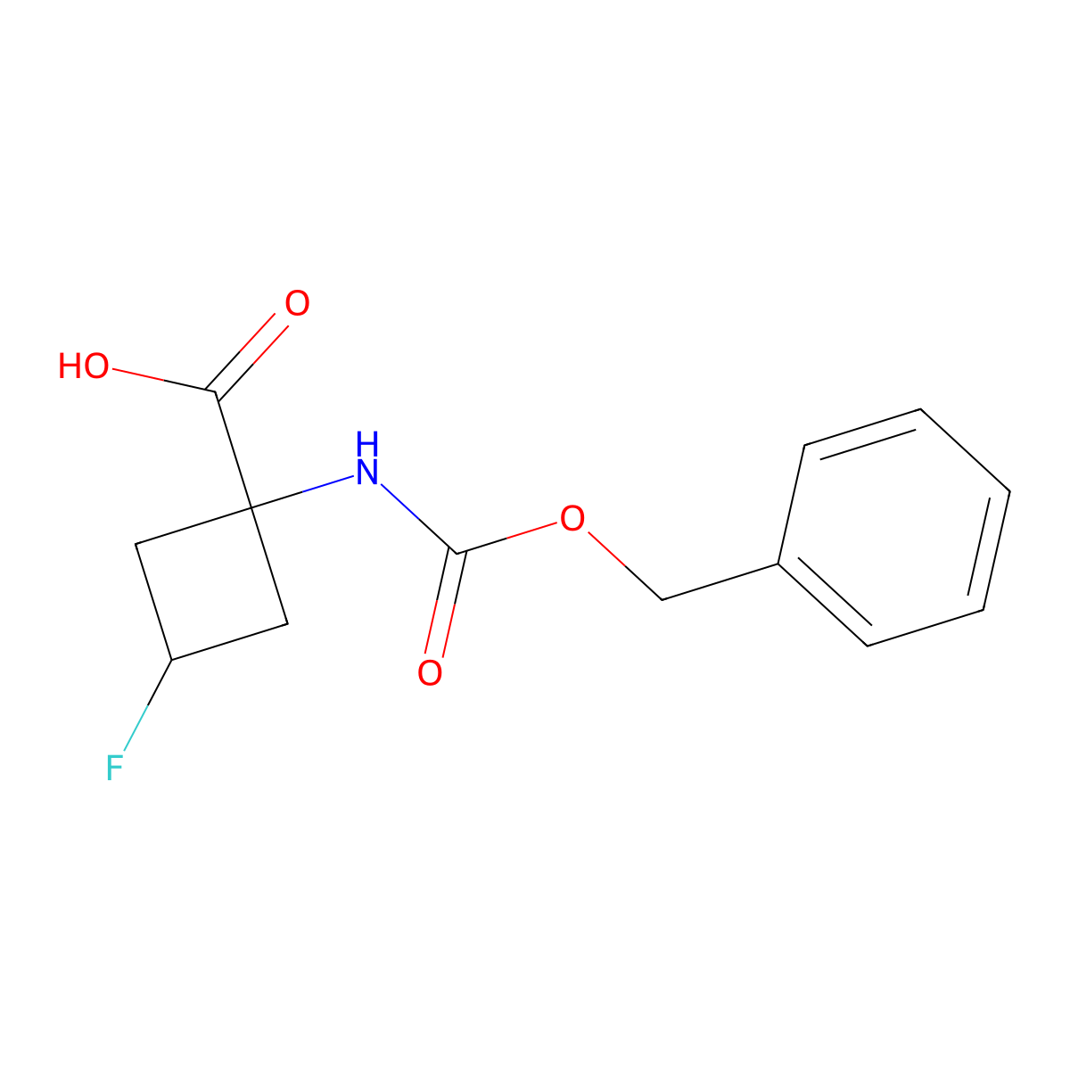 1-{[(Benzyloxy)carbonyl]amino}-3-fluorocyclobutane-1-carboxylic acid molecular structure, CAS 2248199-40-6
