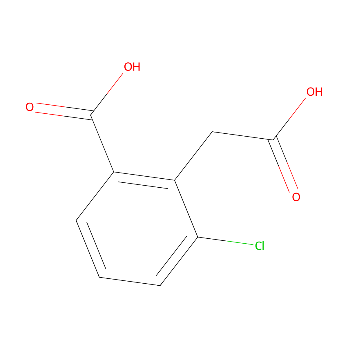 2-(Carboxymethyl)-3-chlorobenzoic acid molecular structure, CAS 22482-74-2