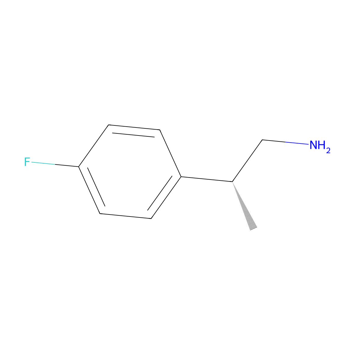 (2R)-2-(4-fluorophenyl)propan-1-amine molecular structure, CAS 2248202-59-5