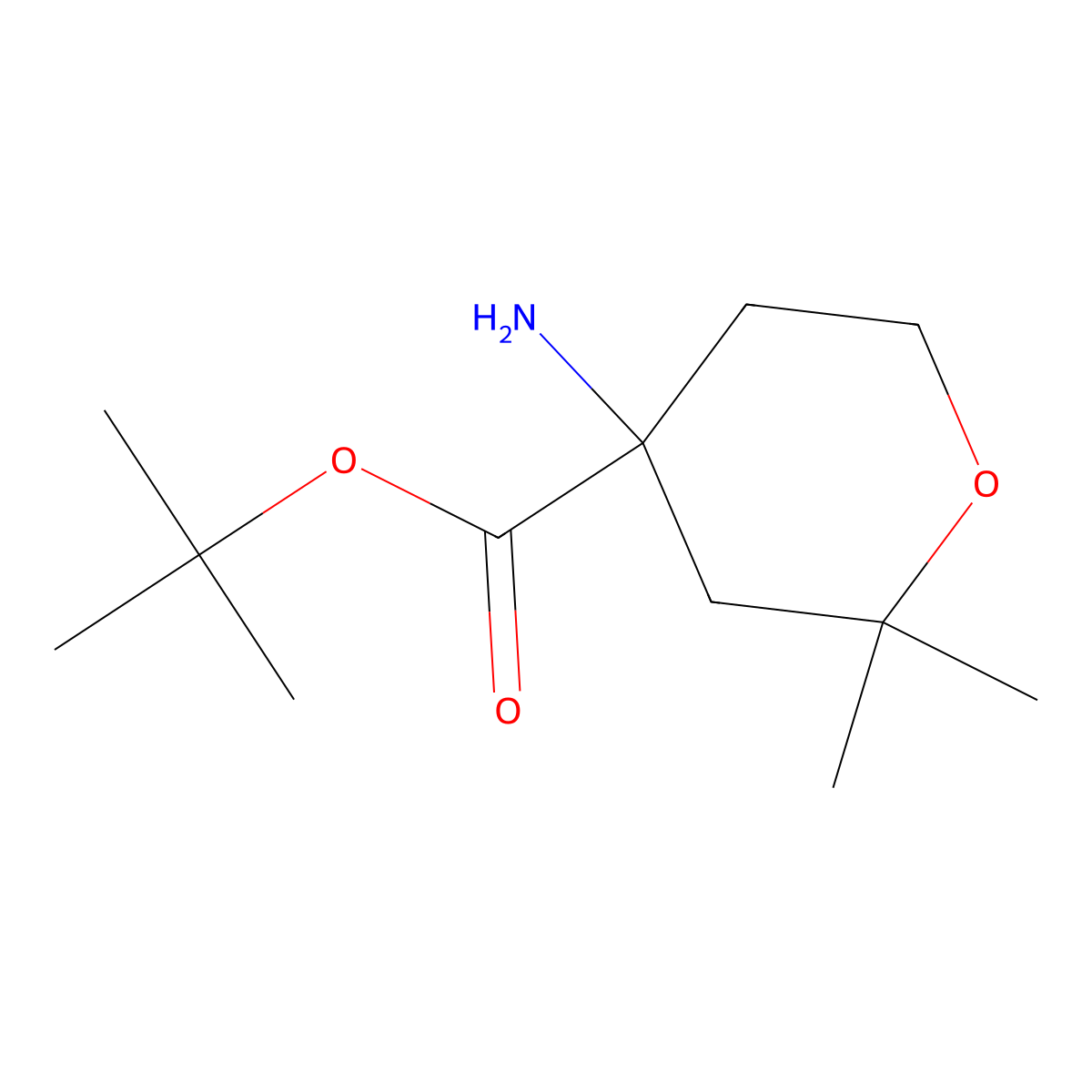 Tert-butyl 4-amino-2,2-dimethyloxane-4-carboxylate molecular structure, CAS 2248256-68-8