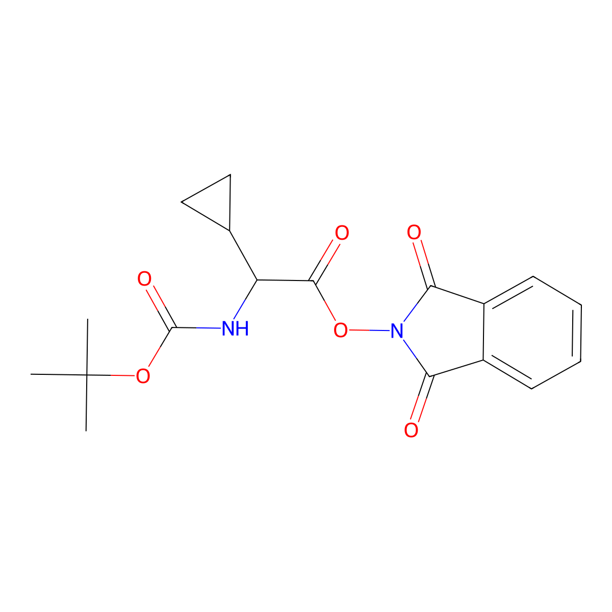 1,3-dioxo-2,3-dihydro-1H-isoindol-2-yl 2-{[(tert-butoxy)carbonyl]amino}-2-cyclopropylacetate molecular structure, CAS 2248256-89-3