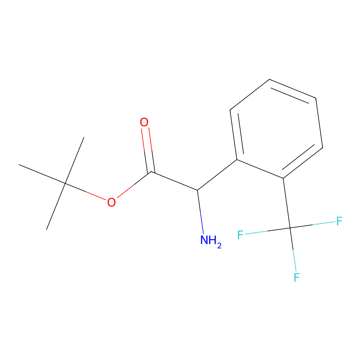 Tert-butyl 2-amino-2-[2-(trifluoromethyl)phenyl]acetate molecular structure, CAS 2248256-91-7
