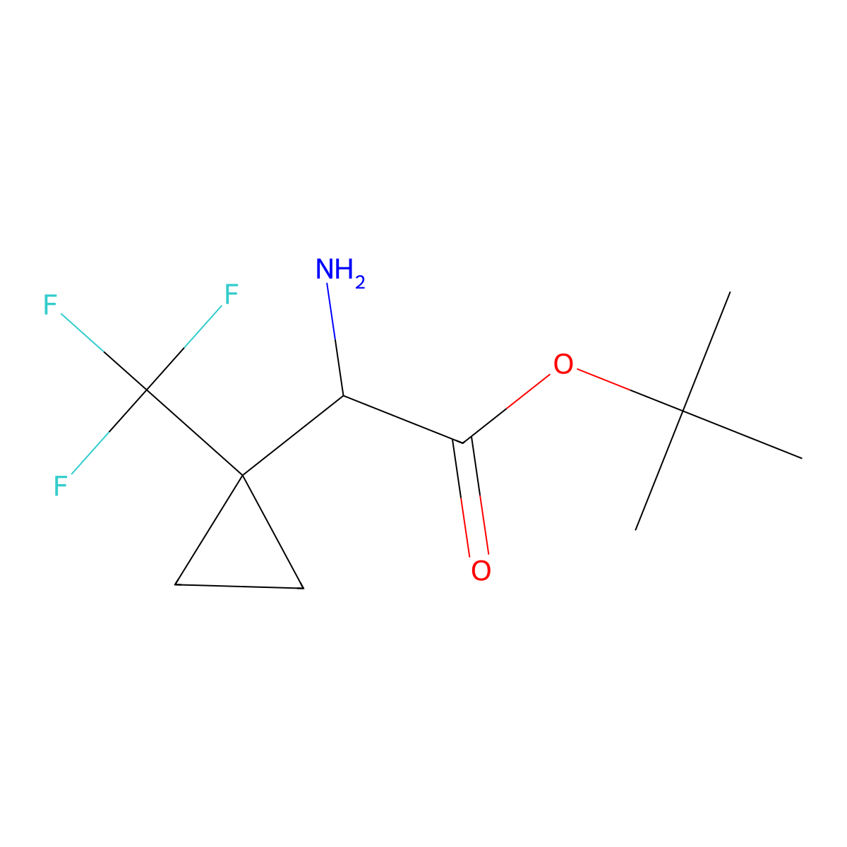 Tert-butyl 2-amino-2-[1-(trifluoromethyl)cyclopropyl]acetate molecular structure, CAS 2248257-07-8