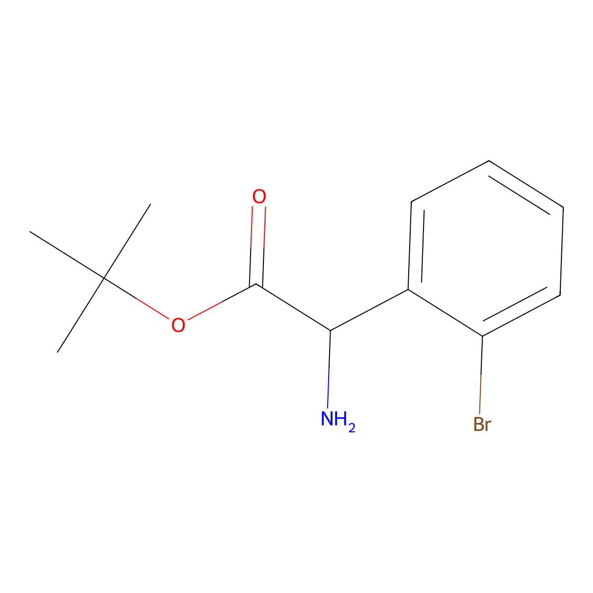 Tert-butyl 2-amino-2-(2-bromophenyl)acetate molecular structure, CAS 2248257-44-3