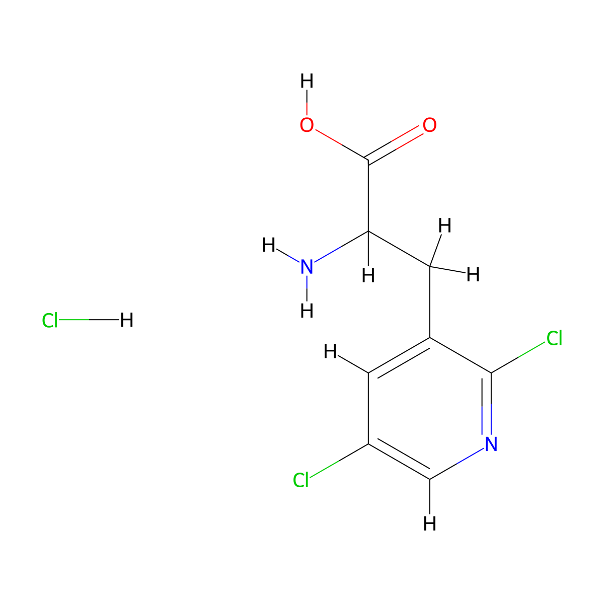 2-Amino-3-(2,5-dichloropyridin-3-yl)propanoic acid hydrochloride molecular structure, CAS 2248257-54-5