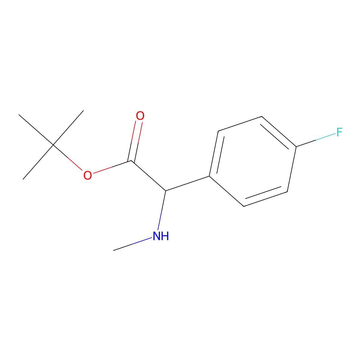 Tert-butyl 2-(4-fluorophenyl)-2-(methylamino)acetate molecular structure, CAS 2248257-63-6