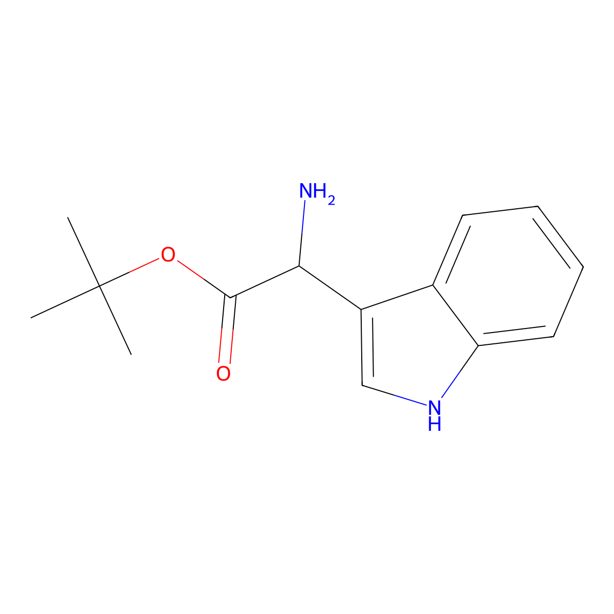 Tert-butyl 2-amino-2-(1H-indol-3-yl)acetate molecular structure, CAS 2248257-72-7