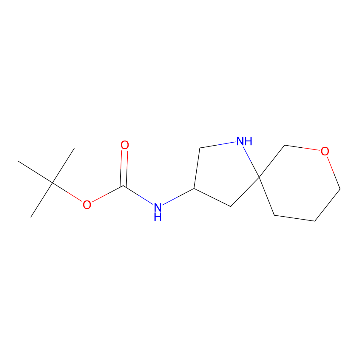 tert-butyl N-{7-oxa-1-azaspiro[4.5]decan-3-yl}carbamate molecular structure, CAS 2248258-11-7