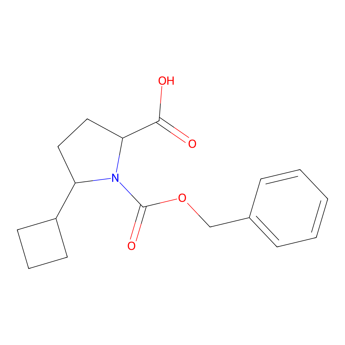 1-[(Benzyloxy)carbonyl]-5-cyclobutylpyrrolidine-2-carboxylic acid molecular structure, CAS 2248258-20-8