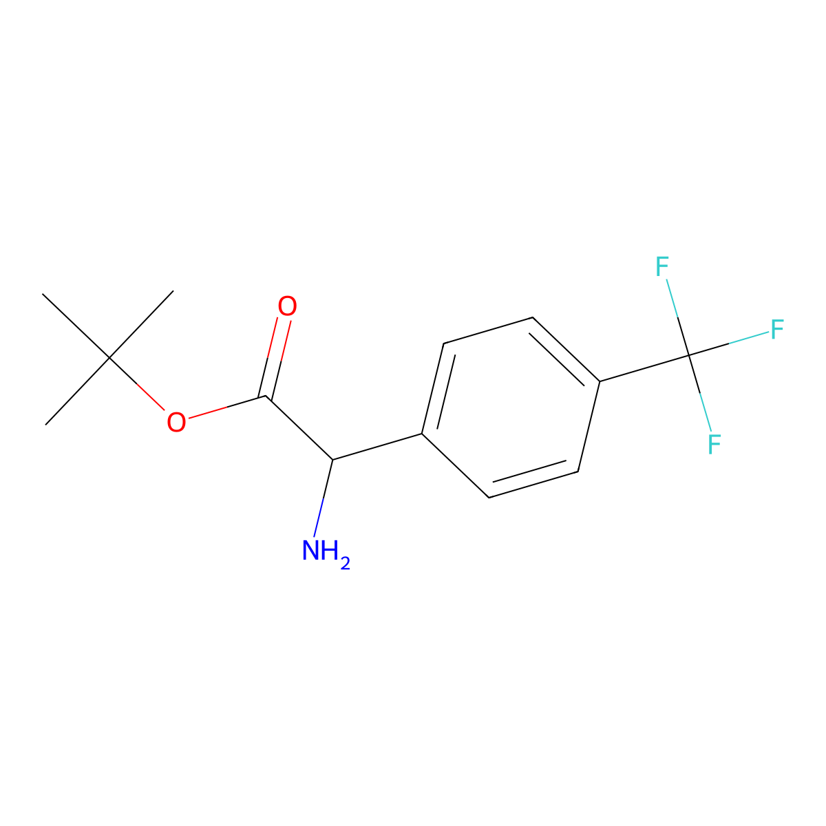 Tert-butyl 2-amino-2-[4-(trifluoromethyl)phenyl]acetate molecular structure, CAS 2248258-23-1
