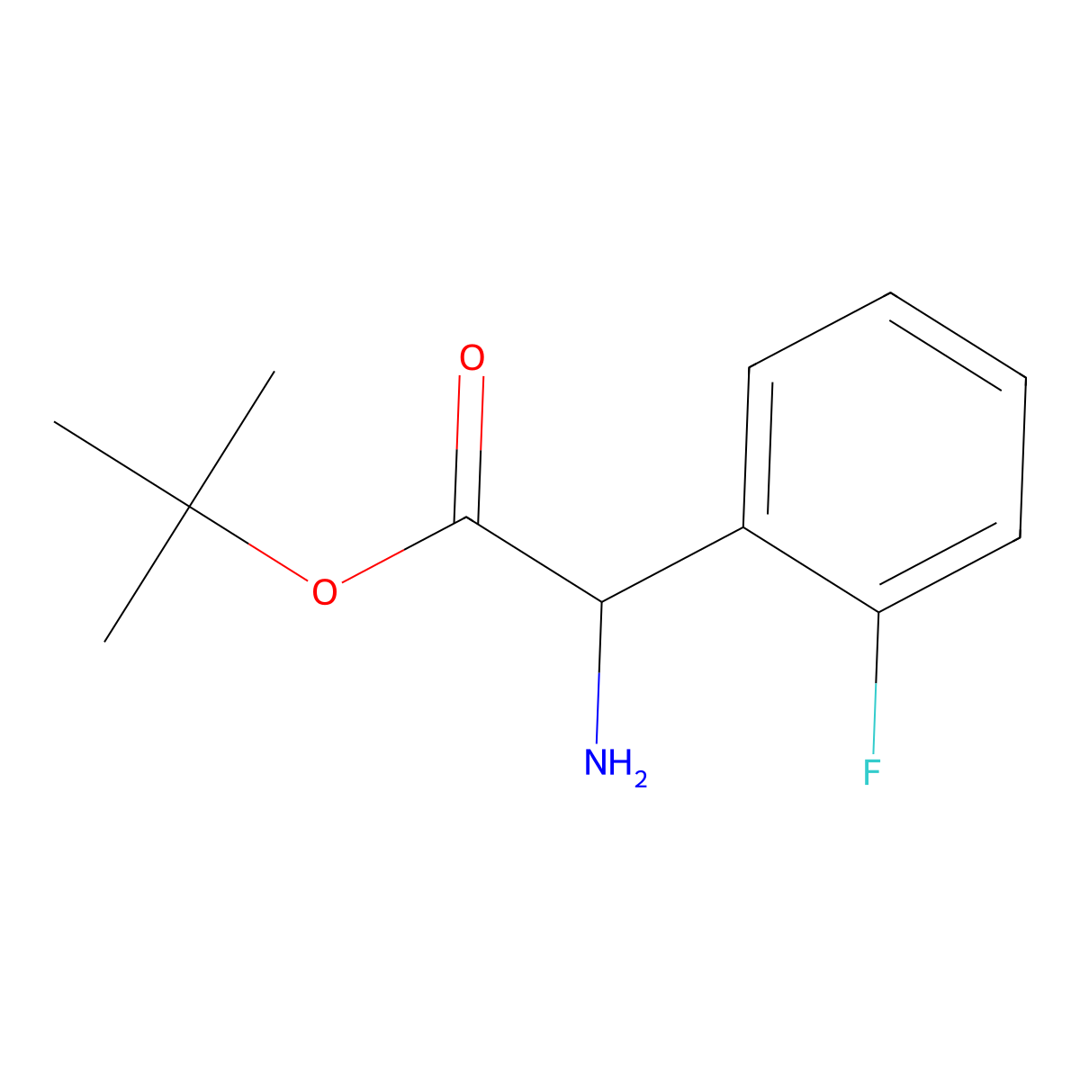 Tert-butyl 2-amino-2-(2-fluorophenyl)acetate molecular structure, CAS 2248258-29-7