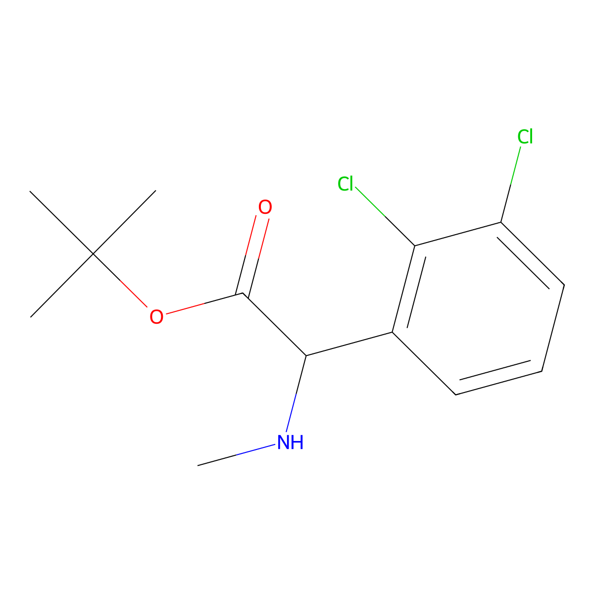 Tert-butyl 2-(2,3-dichlorophenyl)-2-(methylamino)acetate molecular structure, CAS 2248258-37-7