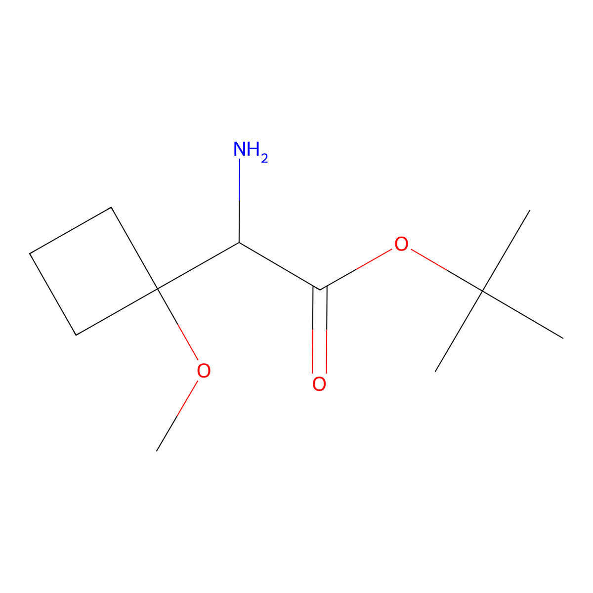 Tert-butyl 2-amino-2-(1-methoxycyclobutyl)acetate molecular structure, CAS 2248258-58-2