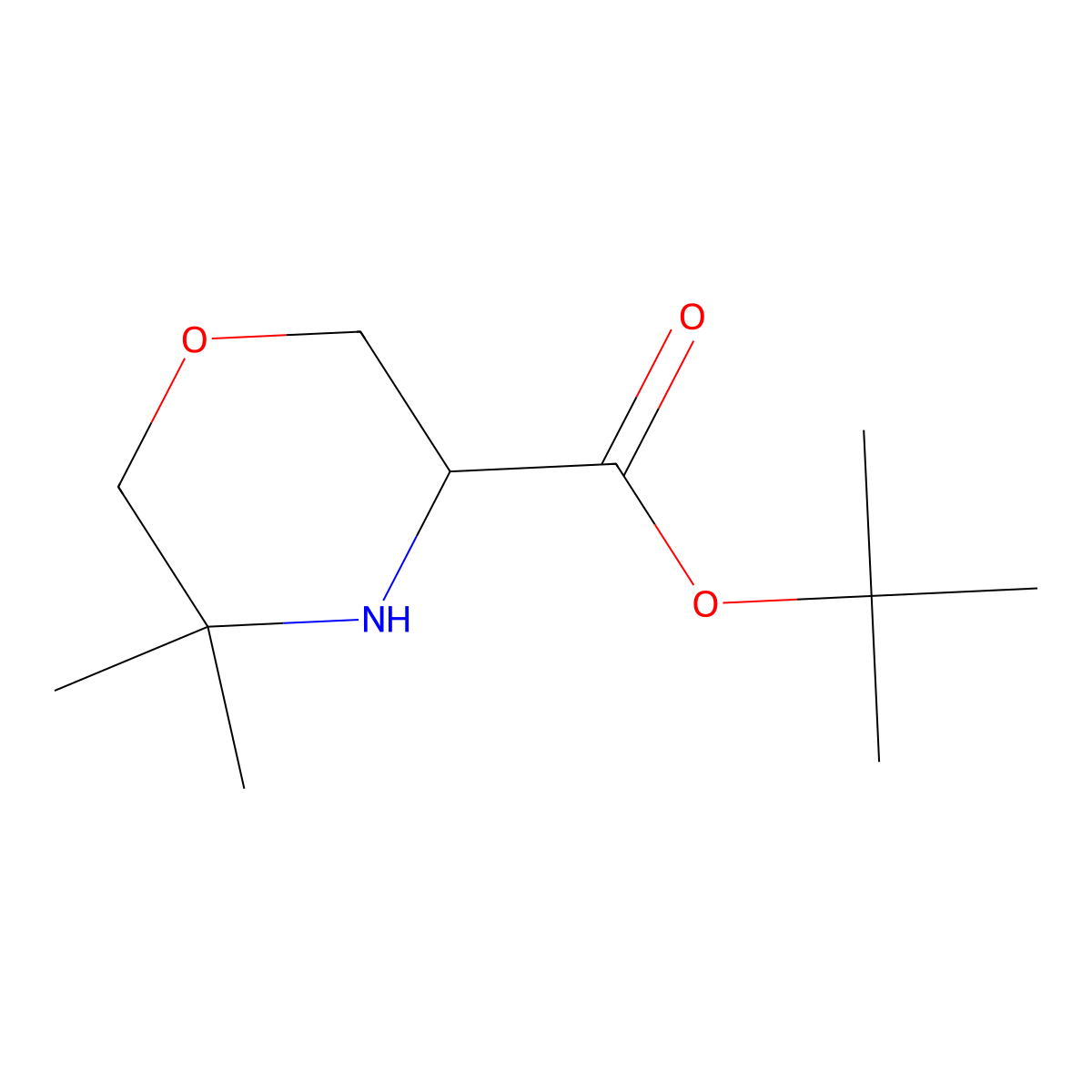 Tert-butyl 5,5-dimethylmorpholine-3-carboxylate molecular structure, CAS 2248258-84-4