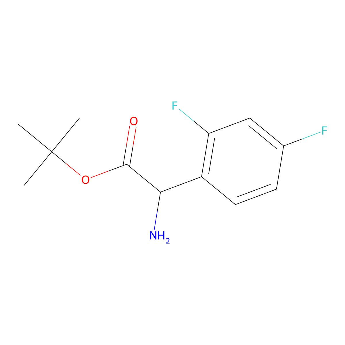 Tert-butyl 2-amino-2-(2,4-difluorophenyl)acetate molecular structure, CAS 2248258-92-4