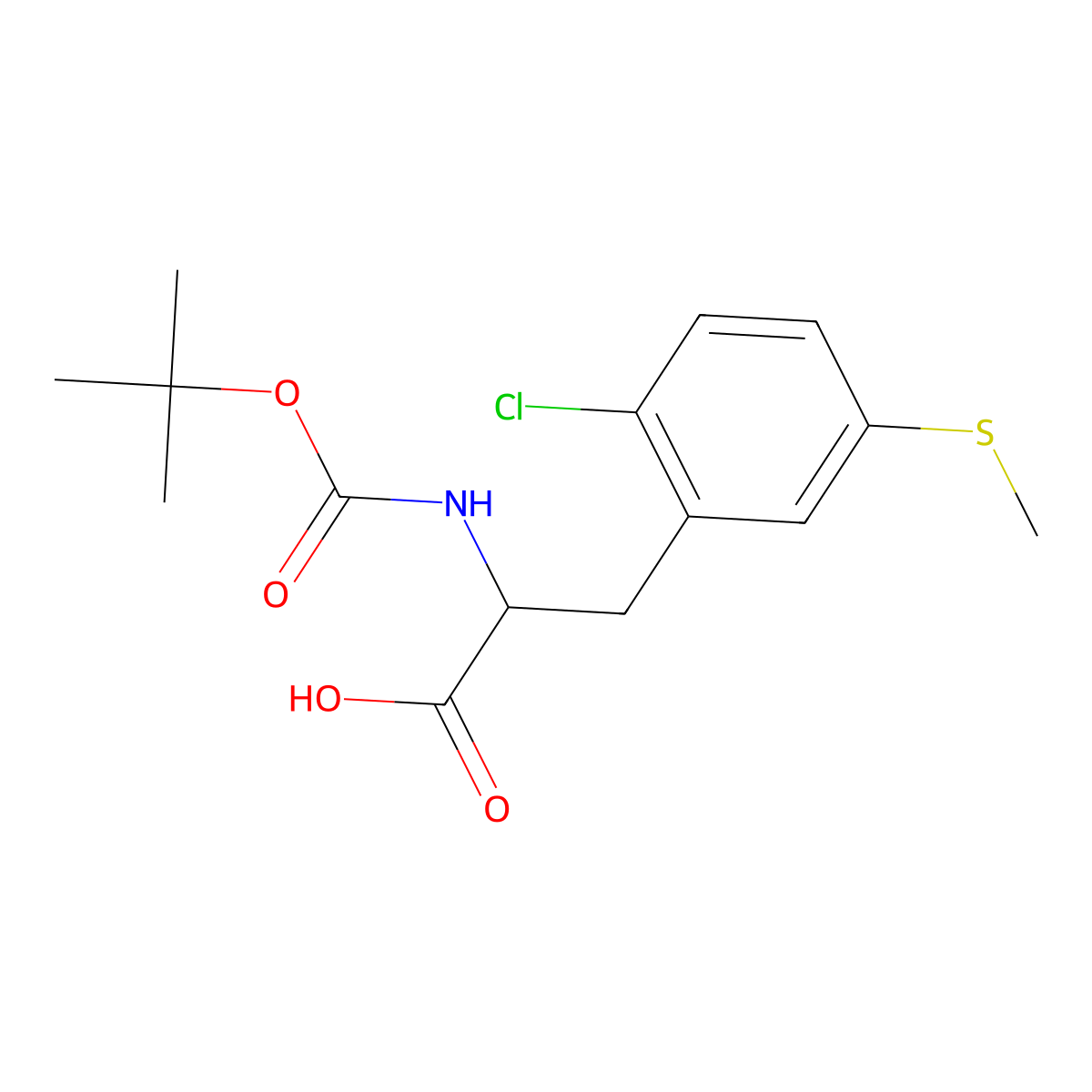 2-{[(Tert-butoxy)carbonyl]amino}-3-[2-chloro-5-(methylsulfanyl)phenyl]propanoicacid molecular structure, CAS 2248259-16-5