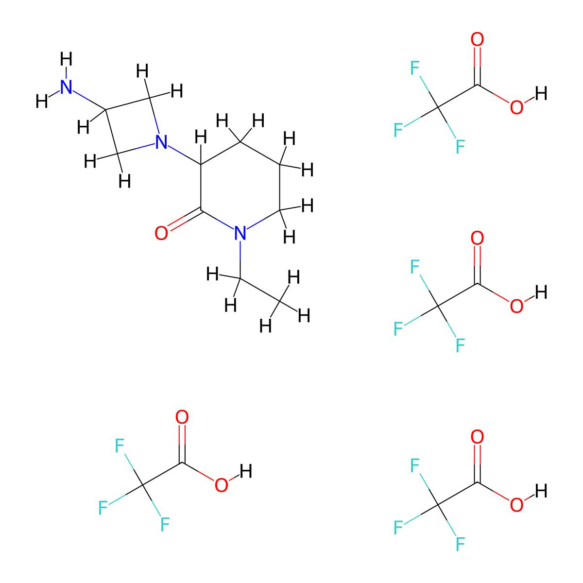 3-(3-Aminoazetidin-1-yl)-1-ethylpiperidin-2-one, tetrakis(trifluoroacetic acid) molecular structure, CAS 2248259-54-1