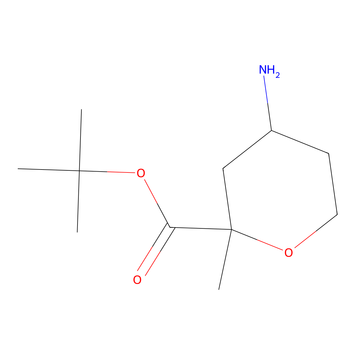 Tert-butyl 4-amino-2-methyloxane-2-carboxylate molecular structure, CAS 2248259-66-5